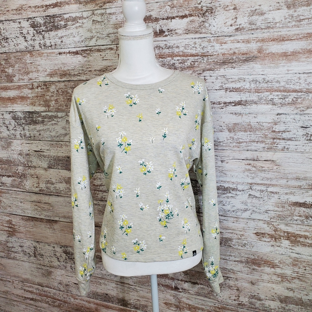 CIRCLEX Oatmeal All Over Floral Sweatshirt